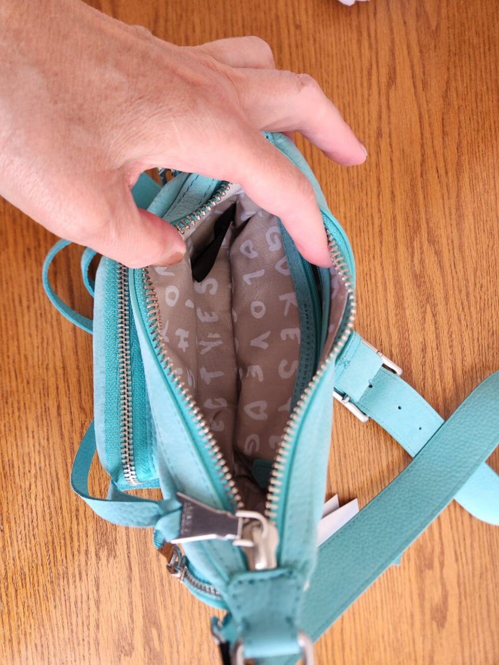 AIMEE KESTENBERG “OCEAN AWAY WE GO” SMALL CONVERTIBLE GENUINE NUBUCK LEATHER CRO - Picture 9 of 9